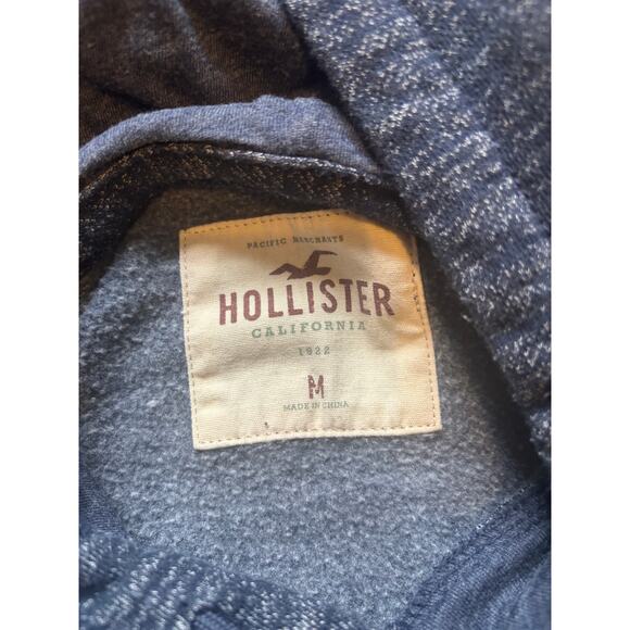 Hollister Dark Blue Zip Pocket Thin Hoodie - Size M - Picture 3 of 3